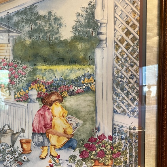 Framed and signed watercolor painting/print  by Ava Freeman 23”x19” Mom & Son - Picture 6 of 10